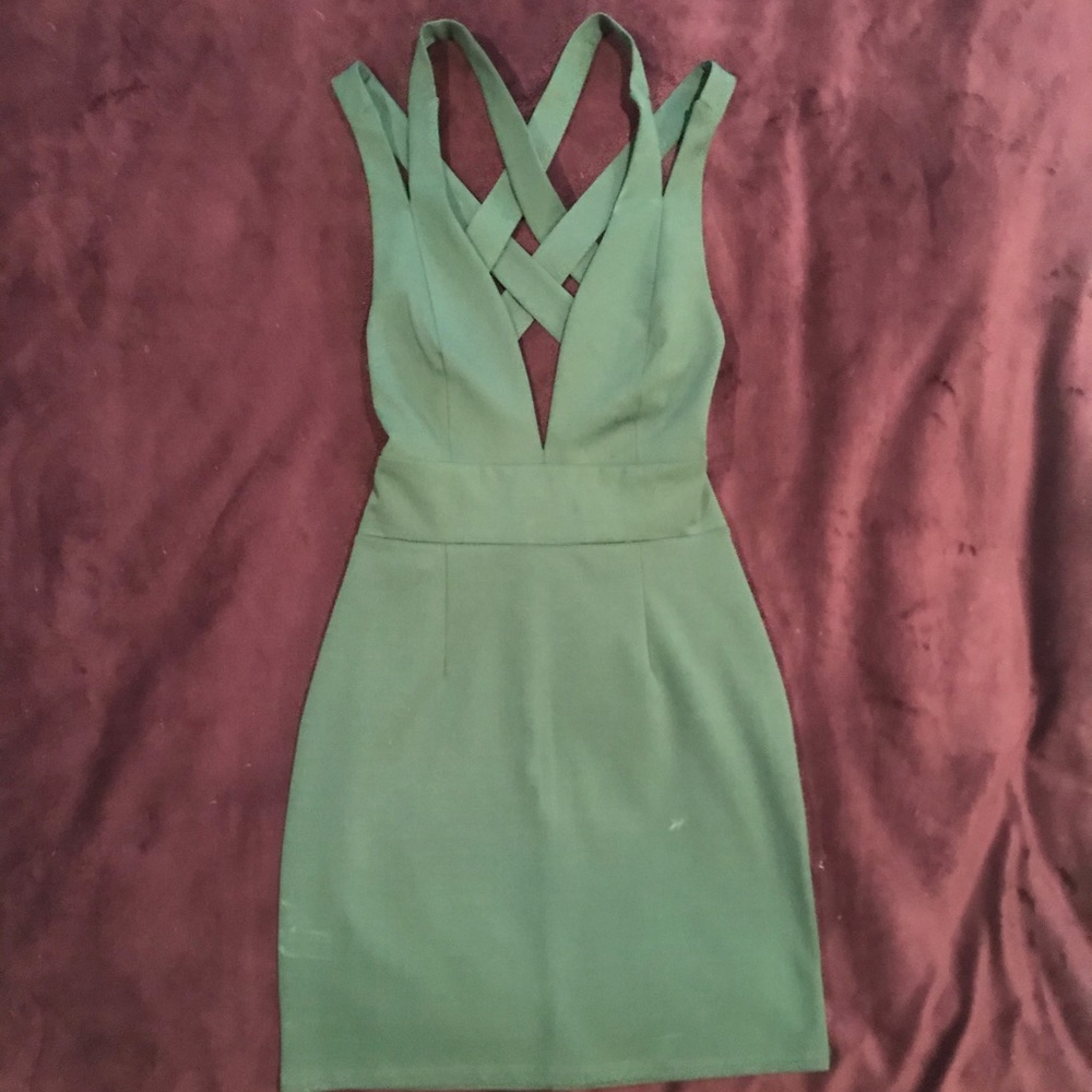NBD Green Strappy Mini-Dress